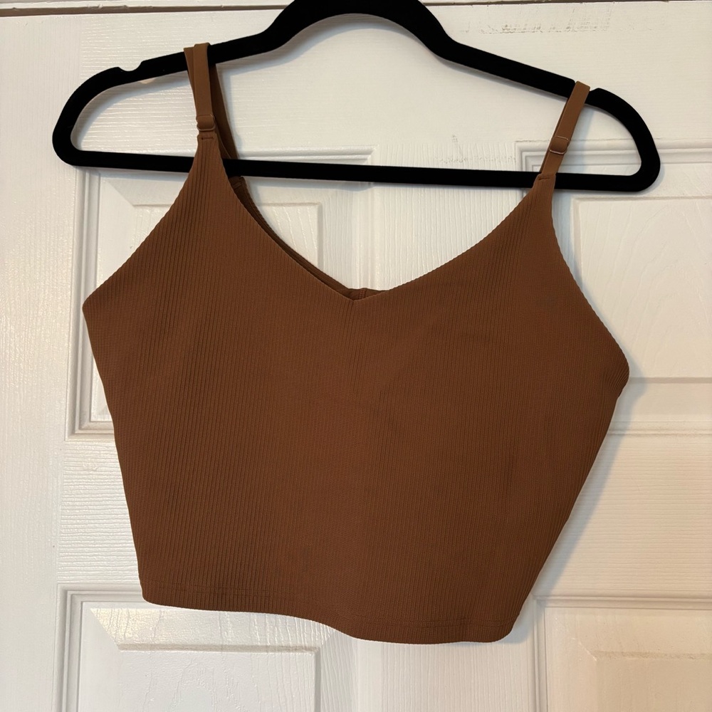 Athleta V-Neck Rib Longline Sports Bra